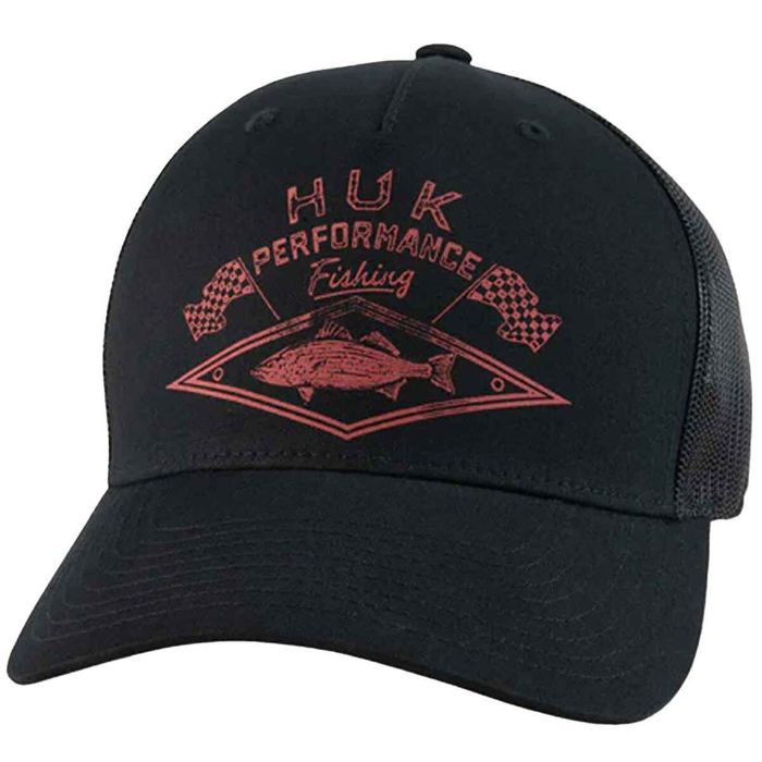 Головной убор Huk Men's Checkered Flag Trucker Hat - Black - One Size Fits Most
