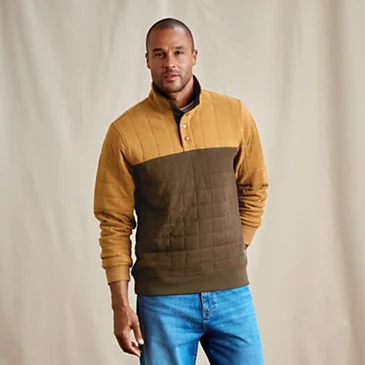 Рыболовная рубашка Orvis Men’s Battenkill Colorblock Quilted 1/4-Snap Sweatshirt