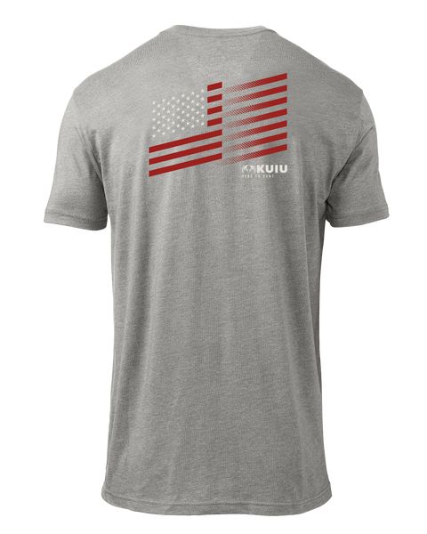 Рыболовная рубашка KUIU Retro Flag Fade T-Shirt | Heather Grey