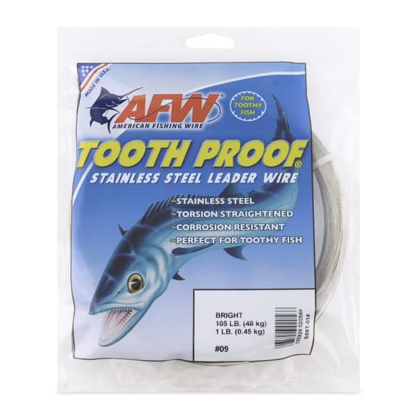 Поводковый материал AFW Tooth Proof Single Strand Stainless Steel Leader Wire - 30 ft Coil