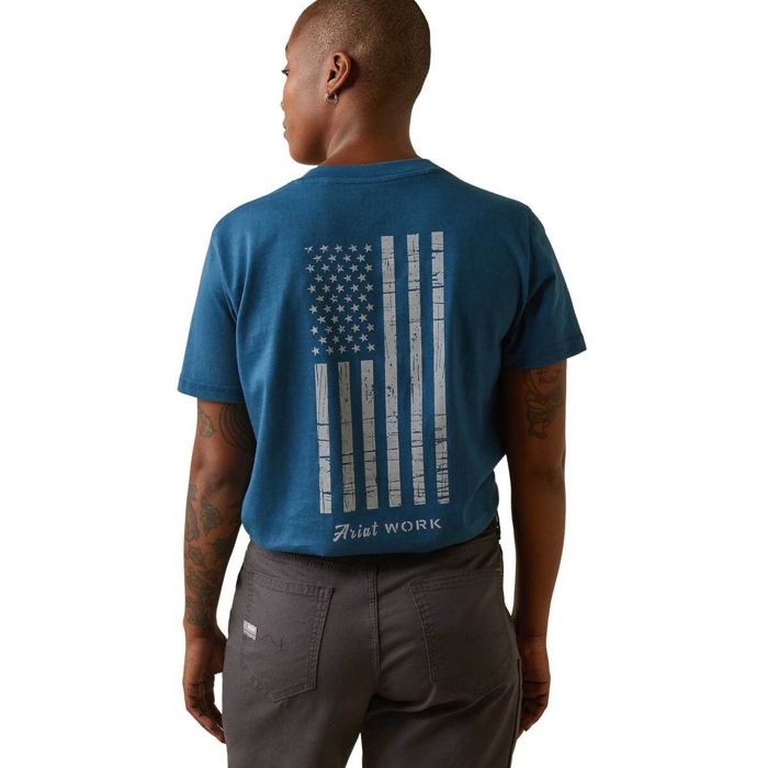 Рыболовная рубашка Ariat Women's Rebar Reflective American Flag Short Sleeve Casual Shirt
