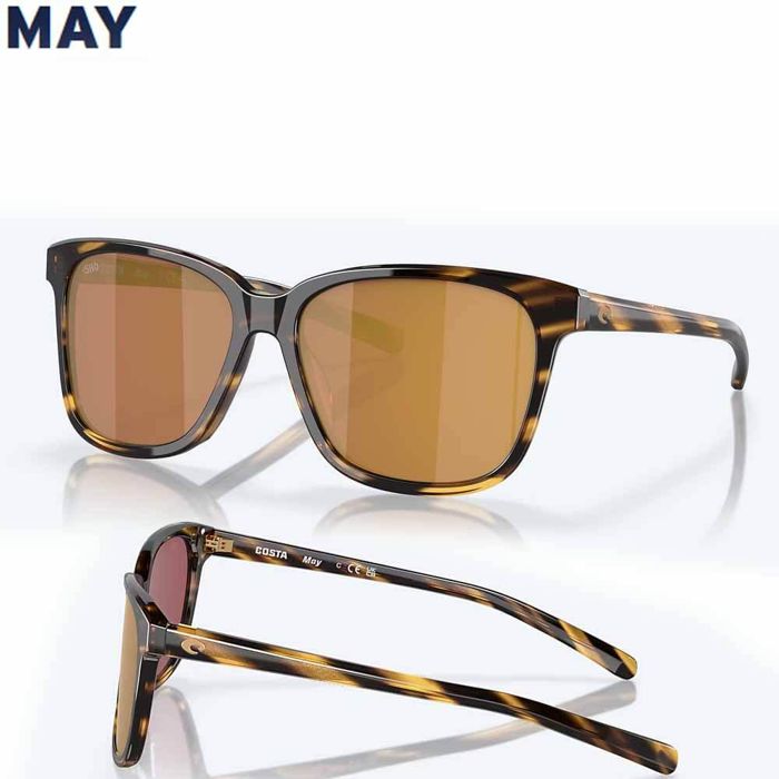 Поляризационные очки Costa May Tortoise Frame Sunglasses - 580G GOLD