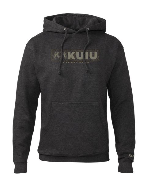 Рыболовная рубашка Outlet KUIU Topo Block Logo Hoodie | Charcoal