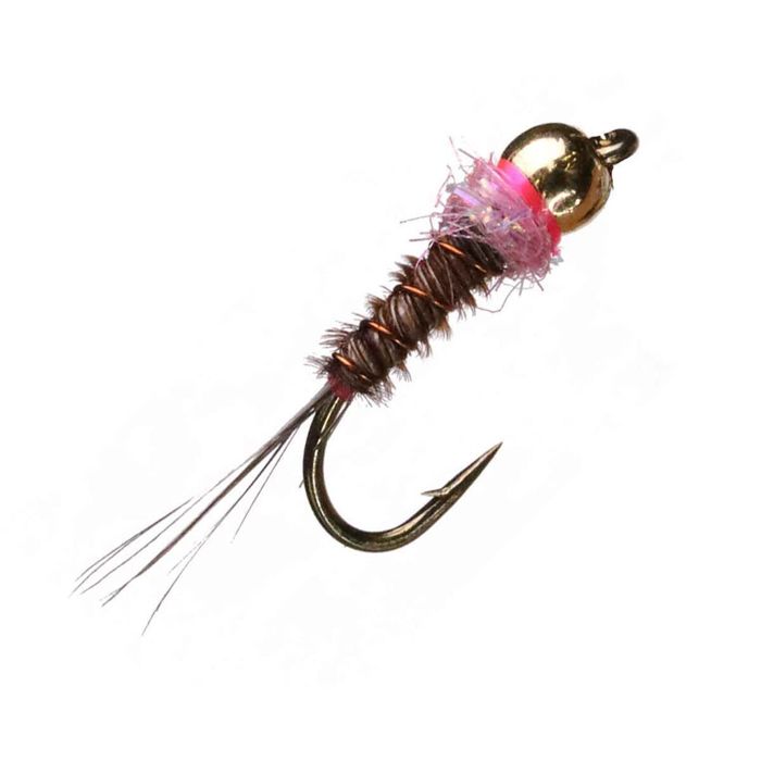Мушки RoundRocks French Nymph Fly - Hot Pink, Size 14, 6 Pack