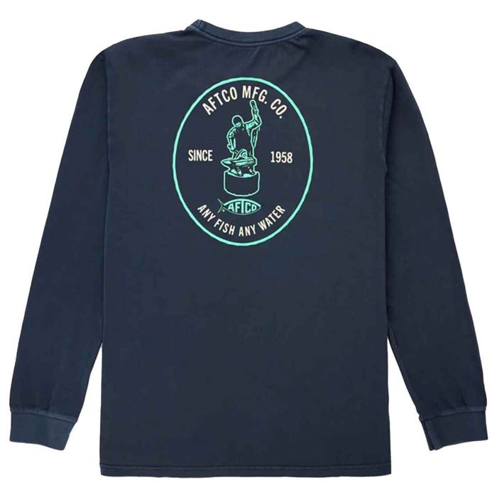 Рыболовная рубашка AFTCO Men's MFG Long Sleeve Fishing Shirt - Navy - M