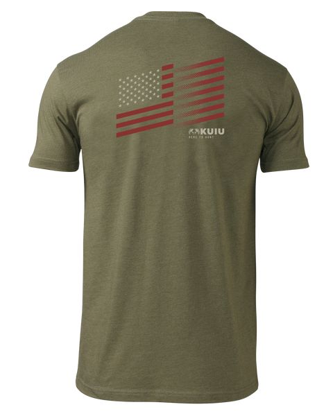 Рыболовная рубашка KUIU Retro Flag Fade T-Shirt | Military Green