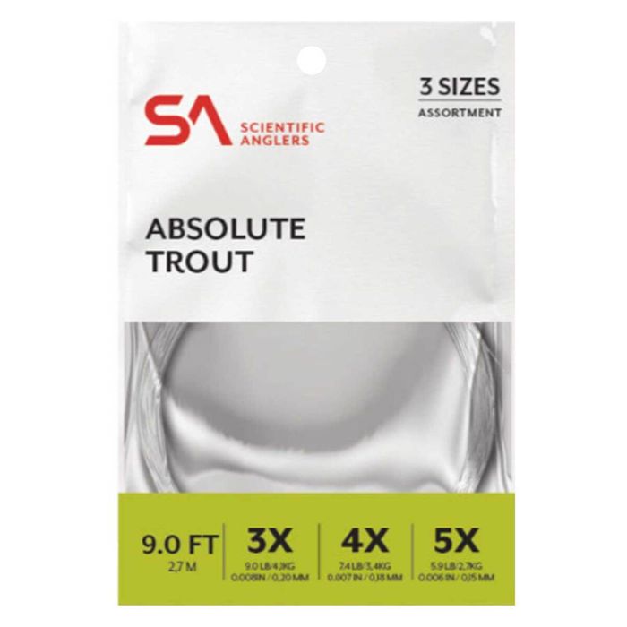 Поводковый материал Scientific Anglers Absolute Trout Leader Assortment - 3X/4X/5X, Clear,