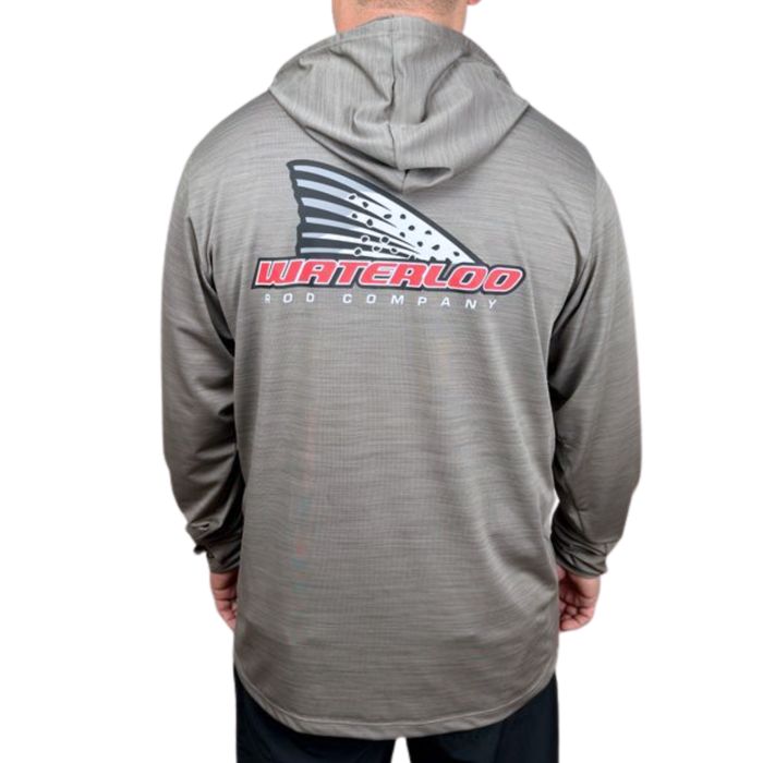 Рыболовная рубашка Waterloo Rods Waterloo Charcoal Performance Hoodie - Trout Logo