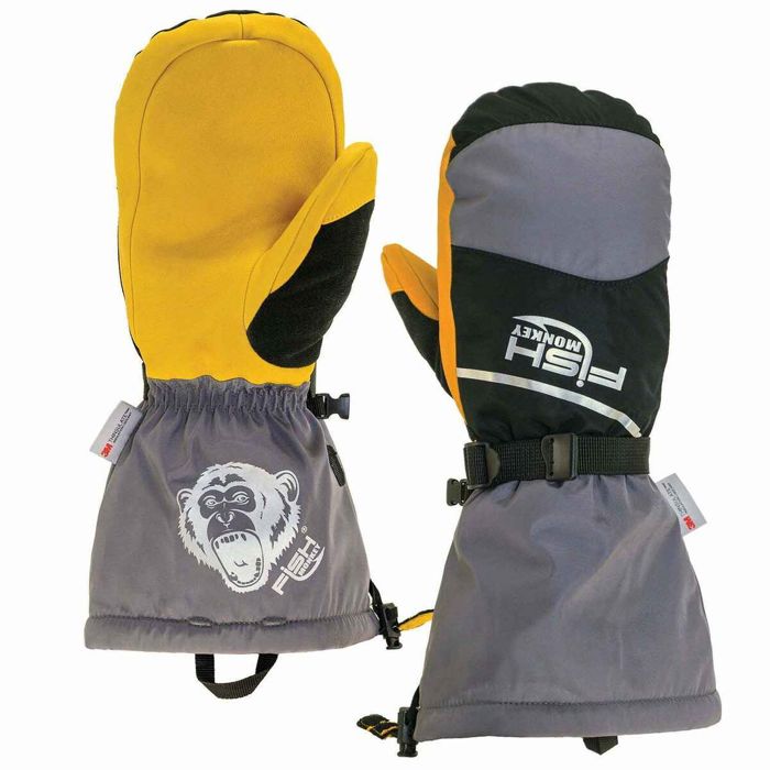 Перчатки Fish Monkey LLC Fish Monkey Yeti Premium Unisex Ice Fishing Mitt - Yeti Grey - XX