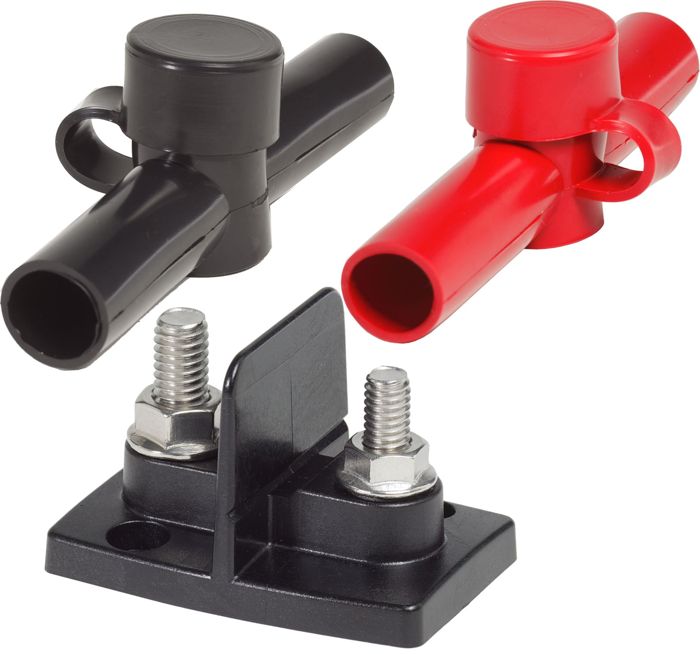 Клемма питания для лодки Blue Sea Systems Dual PowerPost - One 5/16"-18 and One 3/8"-16 St