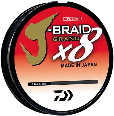 Плетёный шнур Daiwa J-Braid x8 Grand 40 lb 300 ярдов, Gray Light