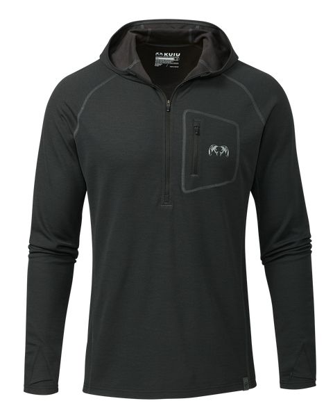 Рыболовная рубашка KUIU PRO Merino 200 Zip-T Hoodie | Black