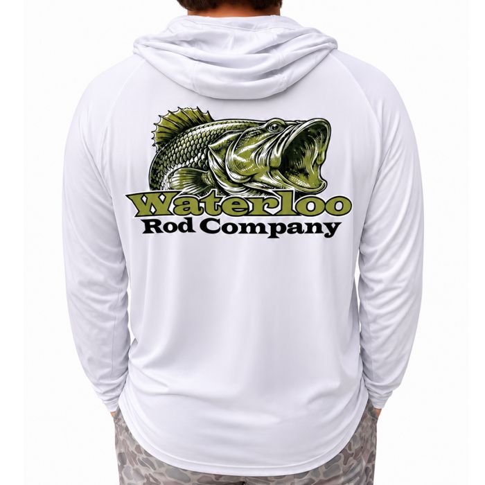 Рыболовная рубашка Waterloo Rods Waterloo Silver Performance Long Sleeve Hoodie - Bass Log