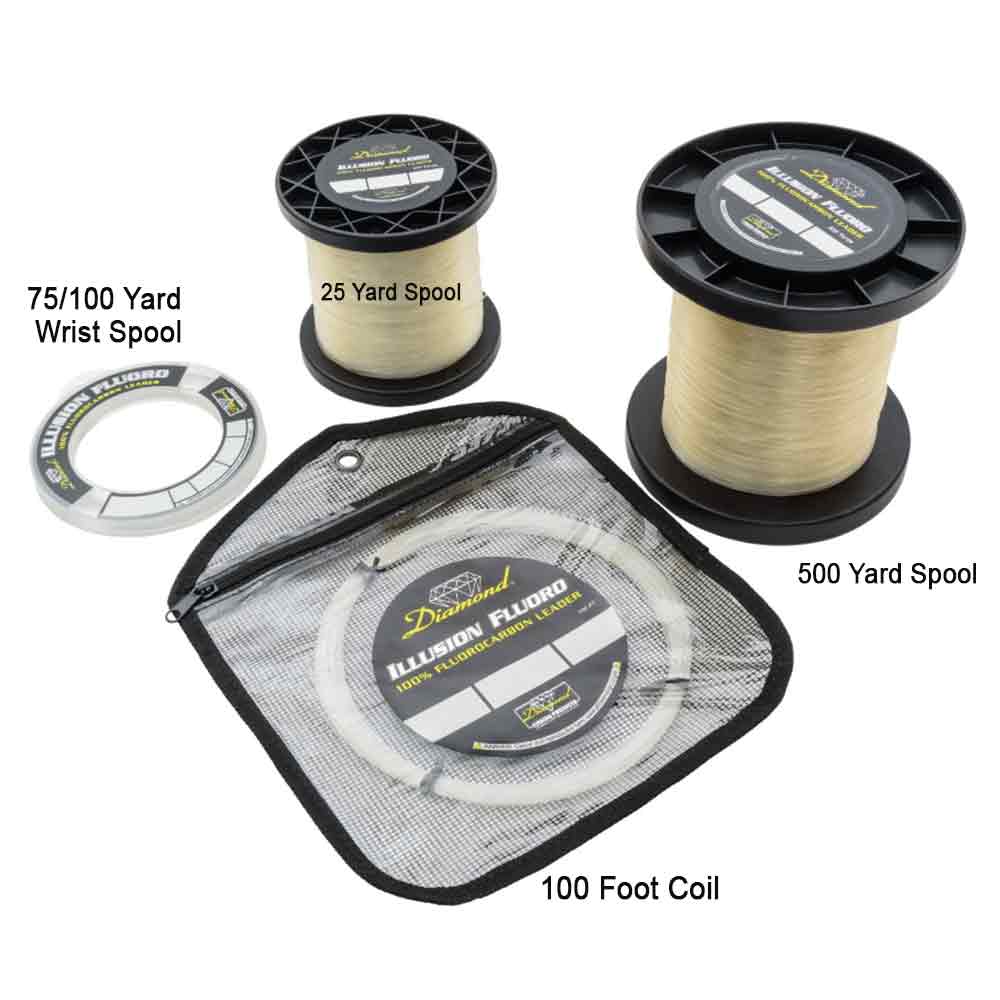 Поводковый материал Diamond Illusion Clear Fluorocarbon Leader - 25YD / 100LB