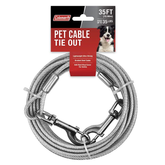 Привязь для собаки Coleman Pet 25' Cable Tie-Out, Silver