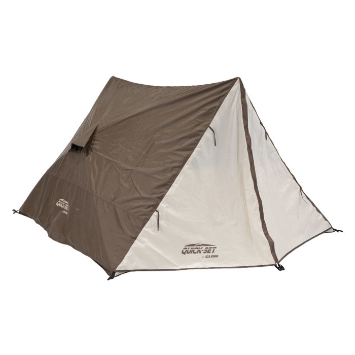 Палатка Clam Apex A-Frame Camping Tent, Pop-Up with Rain Fly & Floor - Brown