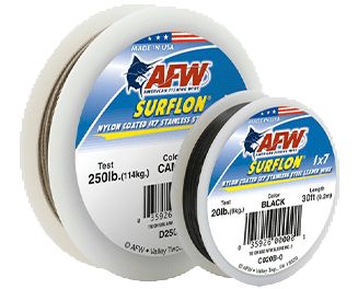Поводковый материал AFW Surflon Nylon Coated 1x7 Stainless Steel Leader Wire - 30 ft Spool