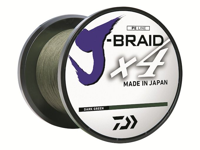 Плетёный шнур Daiwa J-Braid X4 Braided Fishing Line 30lb 300yd Dark Green