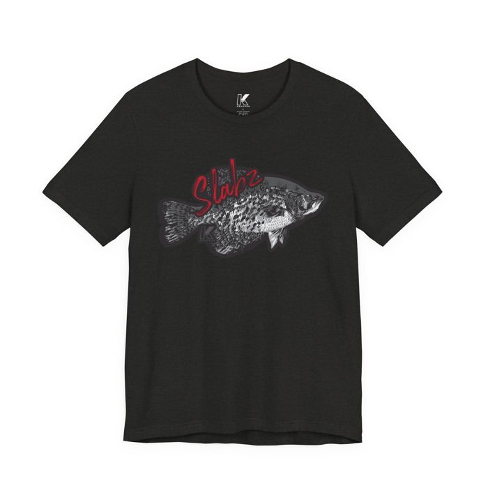Рыболовная рубашка Printify “Slabz” Grey Crappie T-Shirt | Kenders Outdoors