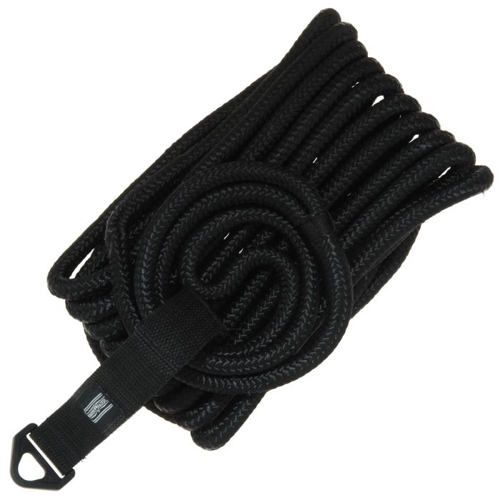 Швартовный трос Marine Raider 1/2 in x 25 ft Black Double-Braided Dock Line