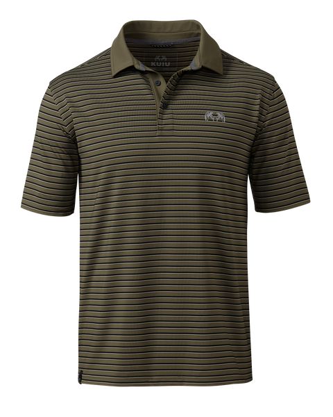 Рыболовная рубашка KUIU Performance Polo Stripe | Evergreen Stripe