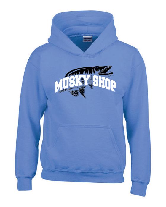 Рыболовная рубашка Musky Shop Youth Hoodie Carolina Blue Gildan