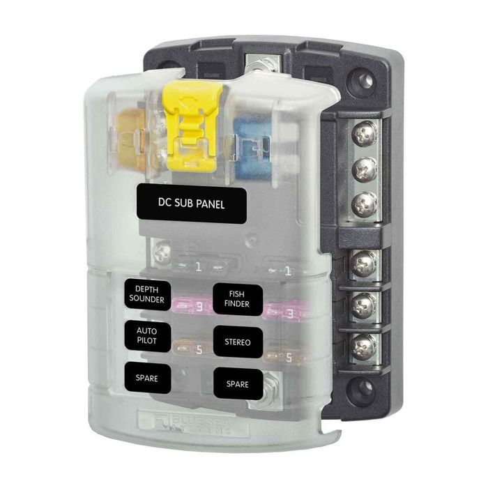 Блок предохранителей Blue Sea Systems Blue Sea ST Blade Fuse Block 6 Circuits w/ Bus & C