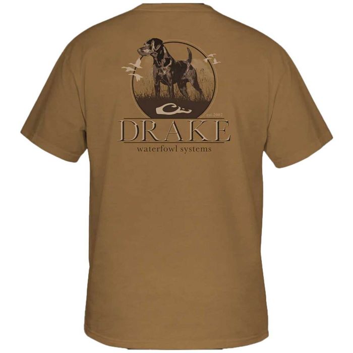 Рыболовная рубашка Drake Waterfowl Drake Men's Standing Black Lab Short Sleeve Casual Shir
