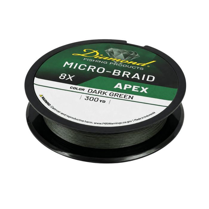 Плетёный шнур Diamond APEX Microbraid - Solid 8X - 300 Yards / 10LB / Dark Green