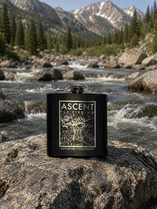 Кулер, термос или бутылка Ascent Fly Fishing 6 oz Stainless Steel Whiskey Hip Flask