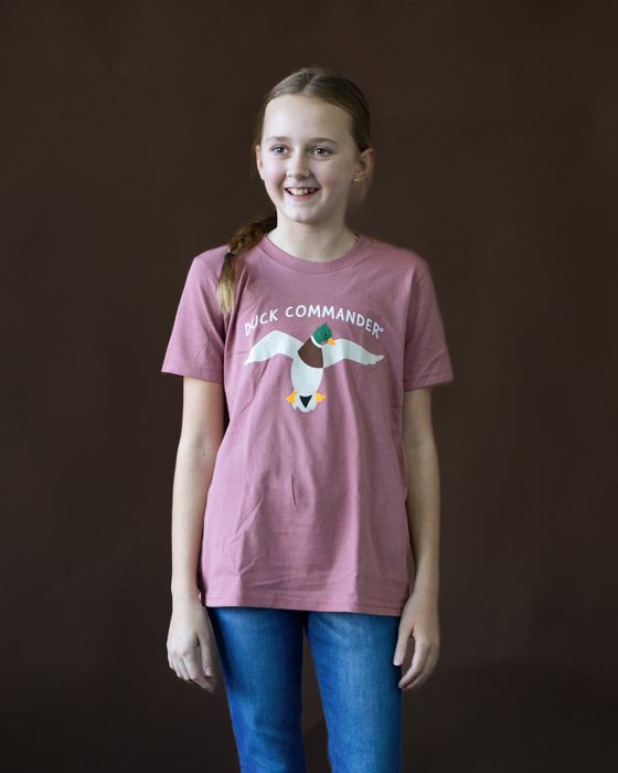 Рыболовная рубашка Duck Commander Heather Mauve Youth Logo Tee